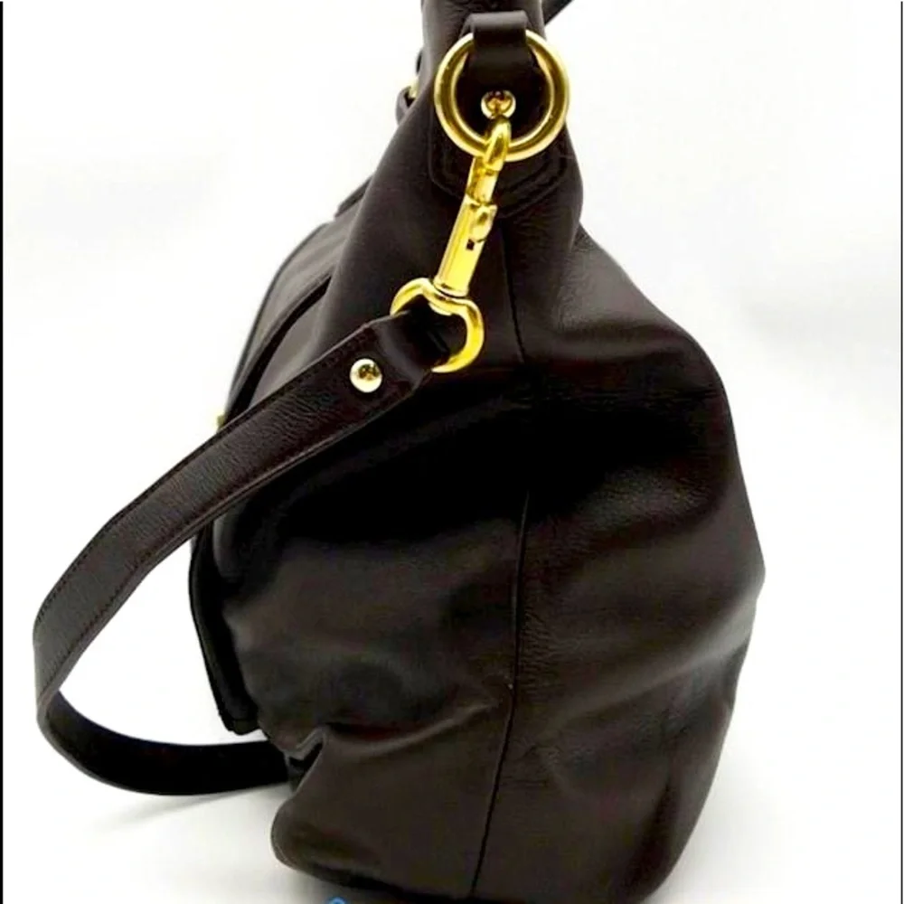 Coach Campbell Leather Izzy Satchel In Brass Mahogany - Picture 5 of 6